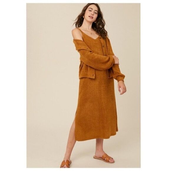 MIDI  slip dress and cardigan set - Picture 10 of 13